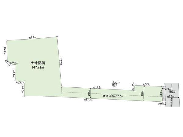 新宿区若葉1丁目 土地 区画図 新宿区若葉1丁目 土地 区画図