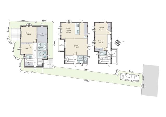 新宿区若葉1丁目 土地 建物プラン例 (間取り図) 新宿区若葉1丁目 土地 建物プラン例 (間取り図)
