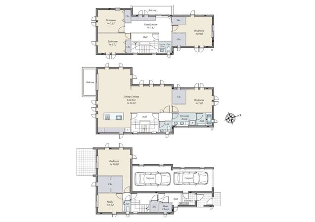 新宿区若葉1丁目 土地 建物プラン例 (間取り図) 新宿区若葉1丁目 土地 建物プラン例 (間取り図)