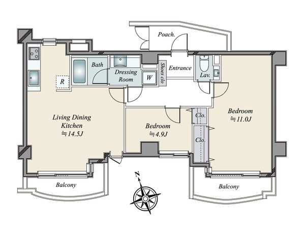 パルロイヤルアレフ赤坂 間取図(平面図) パルロイヤルアレフ赤坂 間取図(平面図)