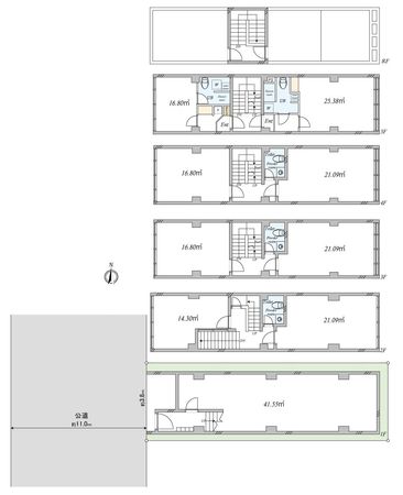 千代田区九段北1丁目ビル(クラシコ九段) 間取図(平面図) 千代田区九段北1丁目ビル(クラシコ九段) 間取図(平面図)