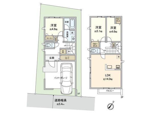 深沢8丁目 土地 建物プラン例 (間取り図)