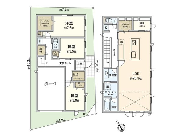 野沢4丁目 土地 建物プラン例 (間取り図)