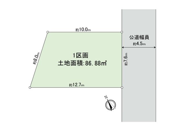 野沢4丁目土地 1区画 区画図