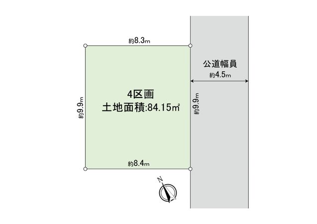 野沢4丁目土地 4区画 区画図