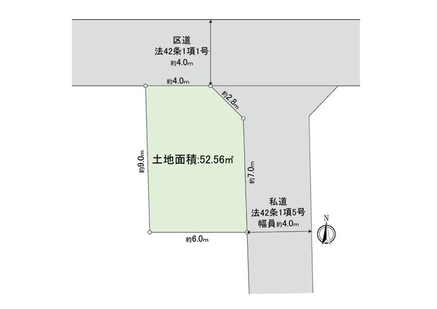 弦巻1丁目土地 区画図