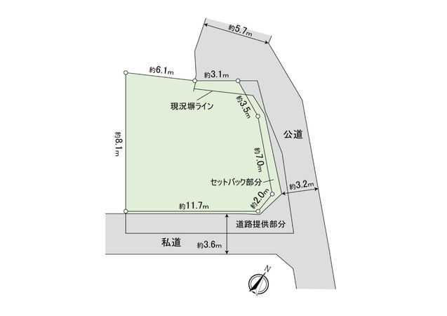 上馬5丁目土地 区画図
