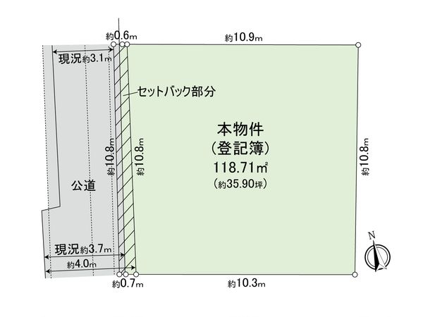 弦巻5丁目 土地 区画図