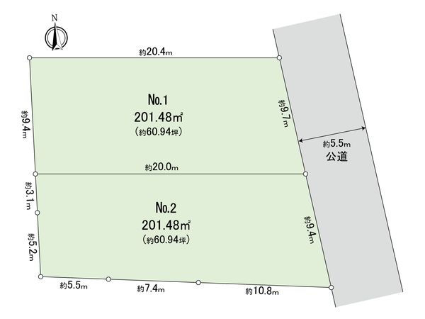 奥沢3丁目 土地 2区画 区画図 奥沢3丁目 土地 2区画 区画図