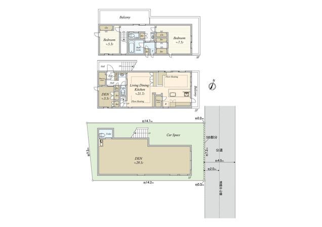 八雲1丁目店舗併用住宅 間取図(平面図)