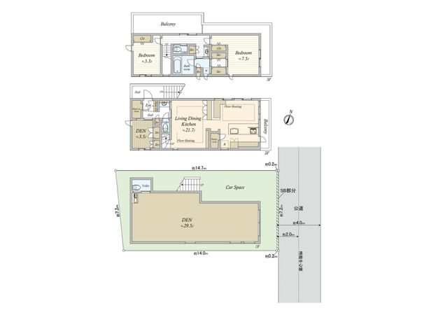 八雲1丁目店舗併用住宅 間取図(平面図) 八雲1丁目店舗併用住宅 間取図(平面図)