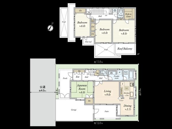 深沢8丁目戸建 間取図(平面図) 間取図(平面図)