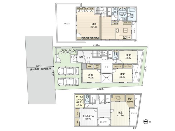 駒沢2丁目戸建 間取図(平面図)