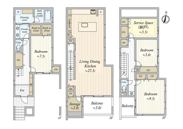 弦巻3丁目 新築戸建 間取図(平面図) 間取図(平面図)