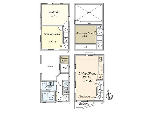 下馬1丁目戸建 間取図(平面図)