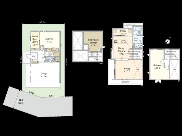 桜新町1丁目戸建 間取図(平面図) 桜新町1丁目戸建 間取図(平面図)