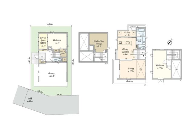 桜新町1丁目戸建 間取図(平面図)
