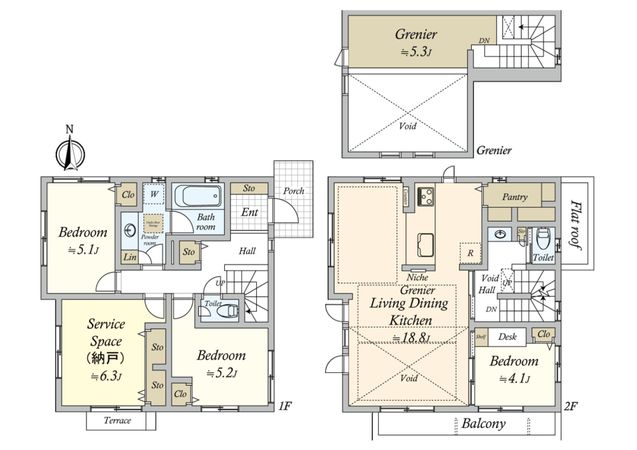 奥沢7丁目 借地権付き戸建 間取図(平面図) 間取図(平面図)