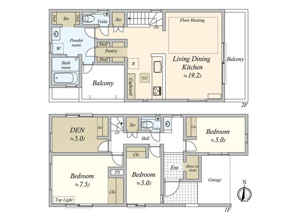 上馬5丁目 新築戸建 間取図(平面図) 上馬5丁目 新築戸建 間取図(平面図)