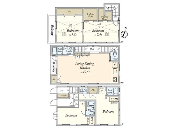 新町3丁目 賃貸併用住宅 間取図(平面図)