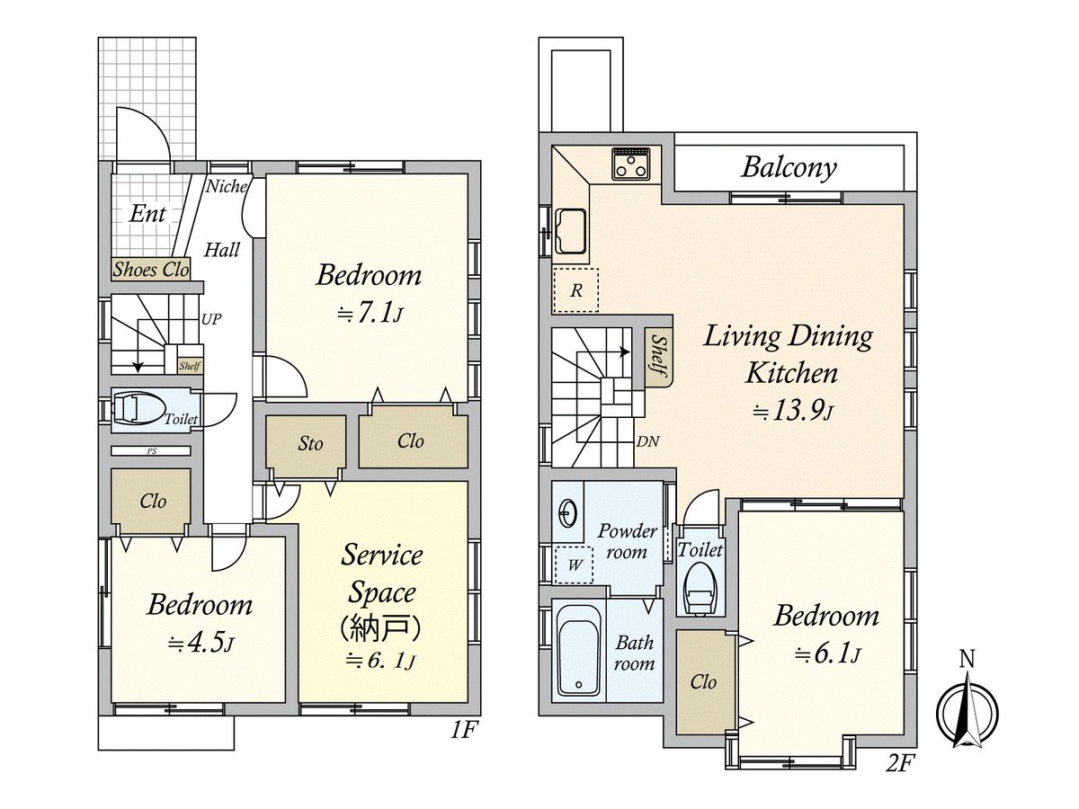 弦巻1丁目戸建 間取図(平面図) 間取図(平面図)
