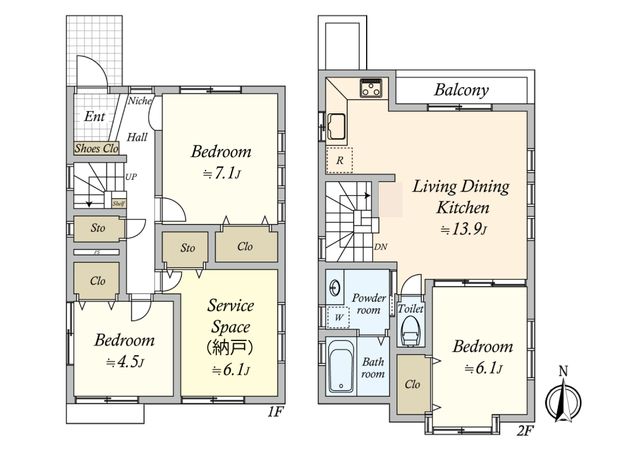 弦巻1丁目戸建 間取図(平面図)