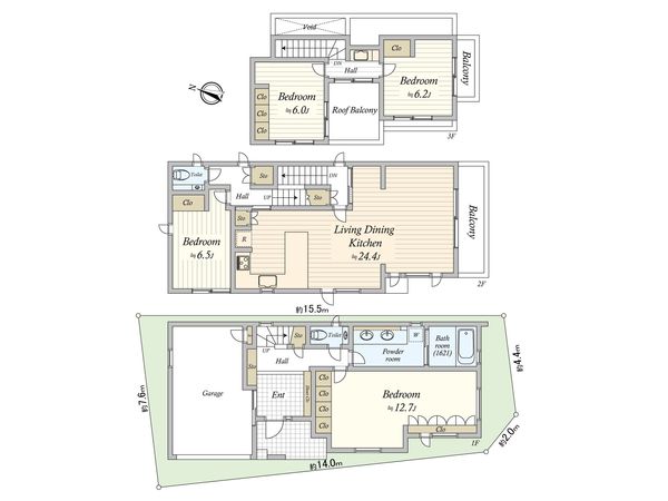 駒沢3丁目戸建 間取図(平面図) 駒沢3丁目戸建 間取図(平面図)