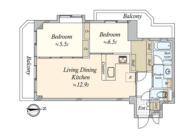 キャニオンマンション駒沢公園 間取図(平面図) 間取図(平面図)