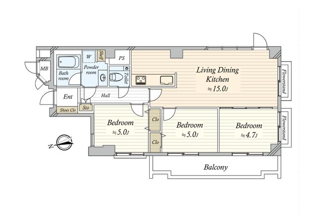 三井馬事公苑南ハイツ 間取図(平面図) 三井馬事公苑南ハイツ 間取図(平面図)