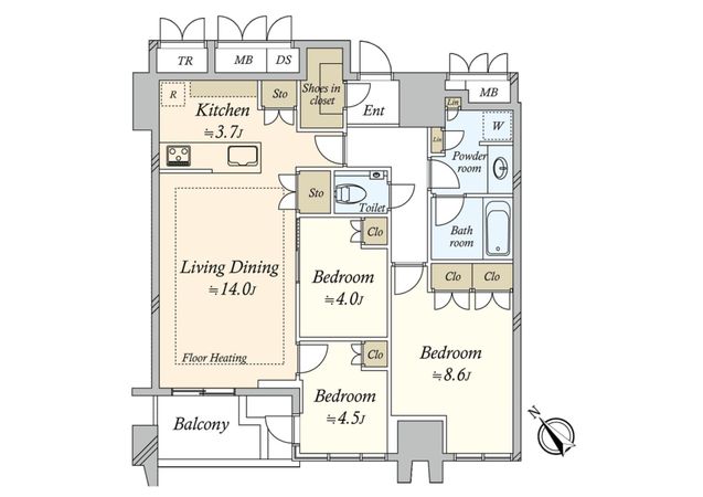 プラウドタワー渋谷 間取図(平面図) プラウドタワー渋谷 間取図(平面図)
