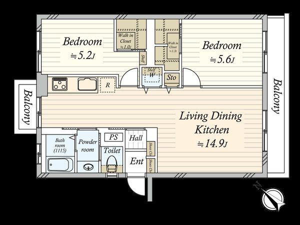 上馬マンション 間取図(平面図)