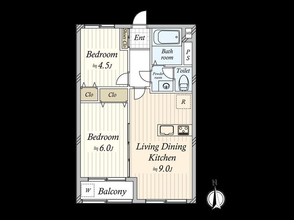 弦巻コーポラス 間取図(平面図)