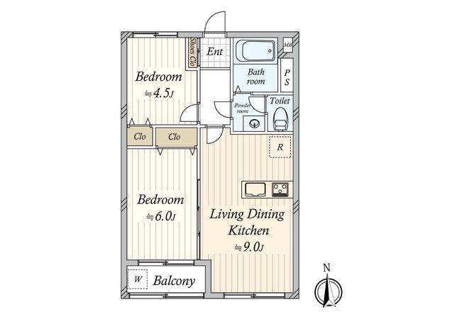 弦巻コーポラス 間取図(平面図)