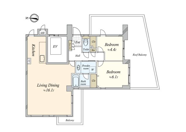 東急ドエルアルス世田谷弦巻 弐番館 間取図(平面図) 間取図(平面図)