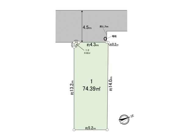 平井1丁目 土地 1区画 区画図