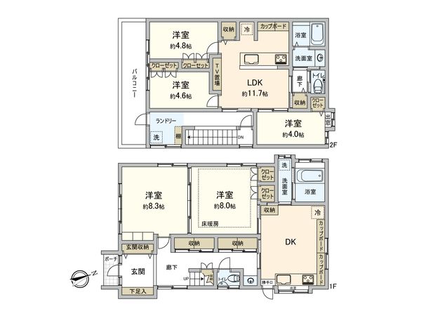 亀戸4丁目 戸建 間取図(平面図)