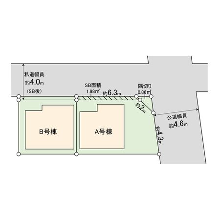 大島7丁目 新築戸建 A号棟 区画図