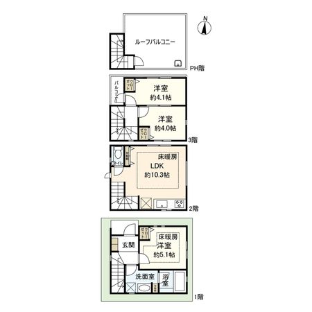 大島7丁目 新築戸建 B号棟 間取図(平面図)