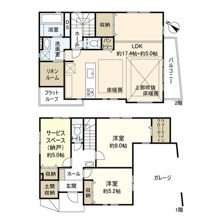 平井1丁目 新築戸建 2号棟 間取図(平面図)