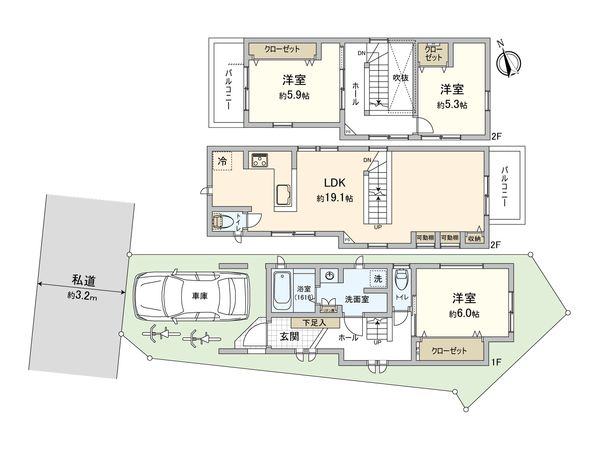 平井6丁目 戸建 間取図(平面図) 平井6丁目 戸建 間取図(平面図)