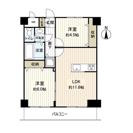 中銀亀戸マンシオン 間取図(平面図)