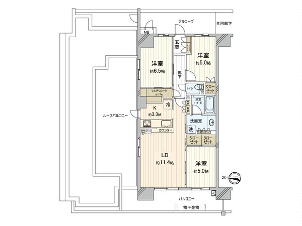 シャリエ亀戸リーディングイースト 間取図(平面図)