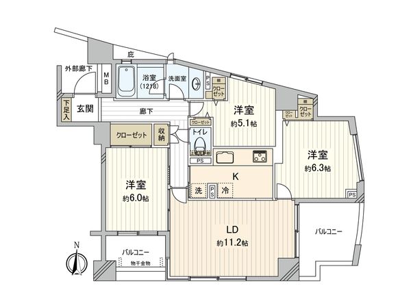 マークス亀戸 間取図(平面図)
