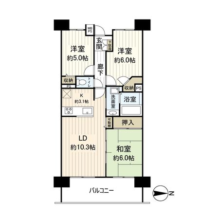 ライオンズステージ大島 ウエストアクエア 間取図(平面図) ライオンズステージ大島 ウエストアクエア 間取図(平面図)