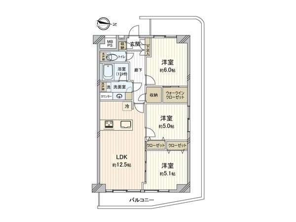 洋伸東大島マンション 間取図(平面図) 間取図(平面図)