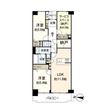 東大島ファミールハイツ 1号棟 間取図(平面図)