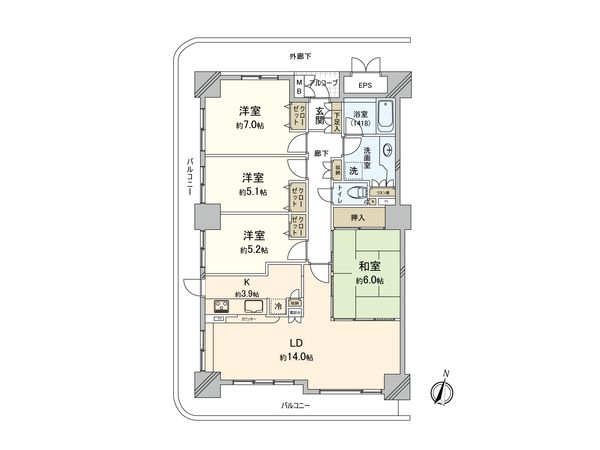 ビューネタワー平井 間取図(平面図) ビューネタワー平井 間取図(平面図)