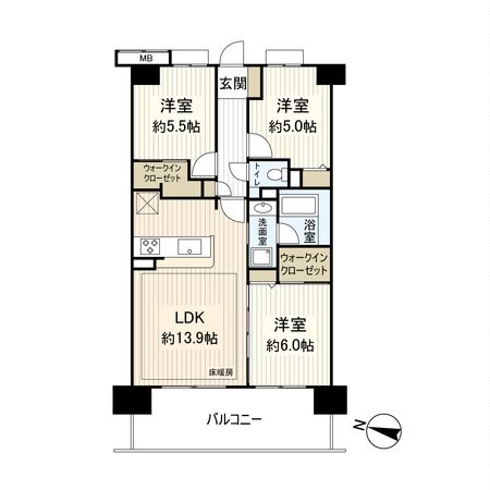 ランドステージ東大島エグゼタワー 間取図(平面図) 間取図(平面図)