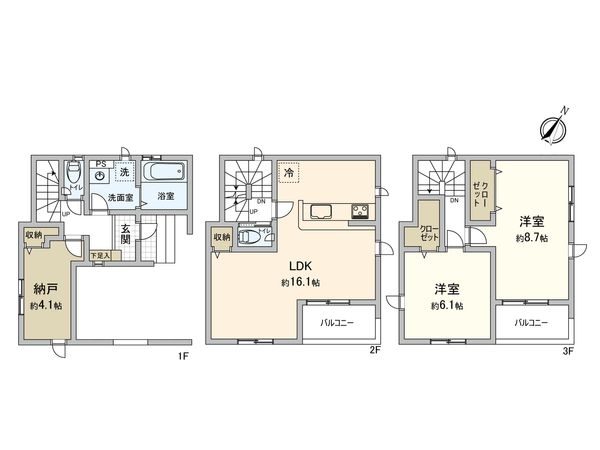 草加市青柳2丁目 新築戸建 間取図(平面図) 草加市青柳2丁目 新築戸建 間取図(平面図)