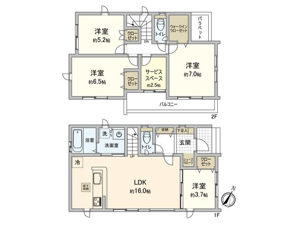 草加市青柳6丁目 新築戸建 間取図(平面図)